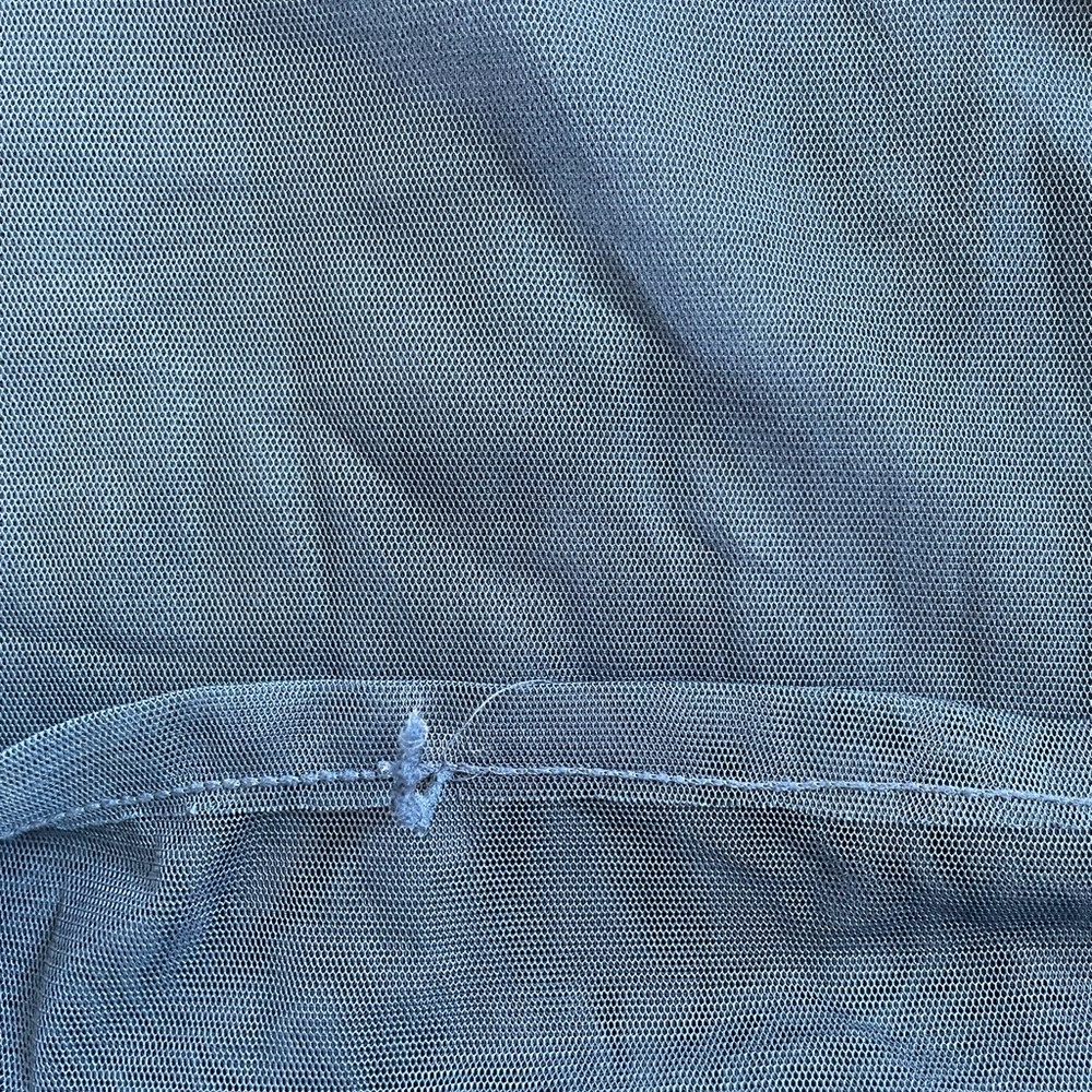 Deep Blue Mesh Sequins Spaghetti Strap Party Top - image 6